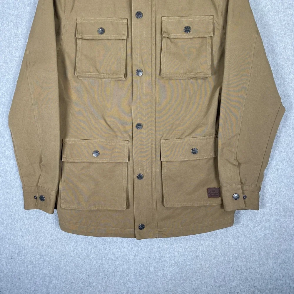 Thorogood Field Jacket Mens MD Tan Hooded Utility Multi-Pocket Workwear Coat